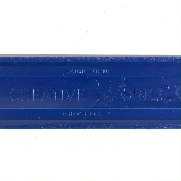 Creative Works 12 inch ruler plastic in bright blue with red letters patriotic - Picture 3 of 4